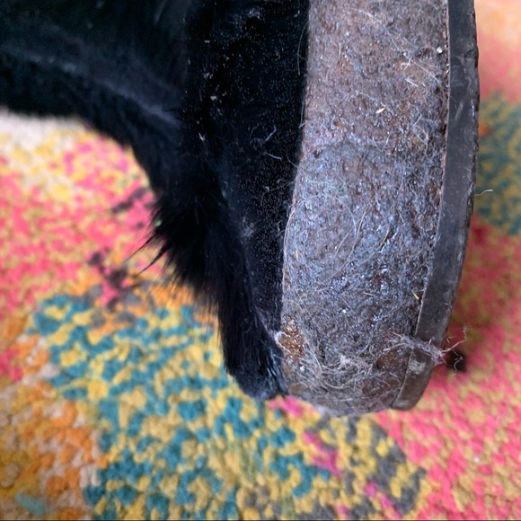 70's Black Goat Fur Yeti Boots 6.5/7 Go-go boots - Picture 11 of 16